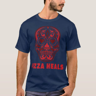 Pizza Heals Sugar Heart Skull Anti Valentines Day T-Shirt