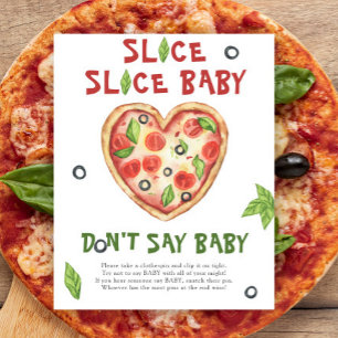 pizza heart baby shower - Don't say baby Poster