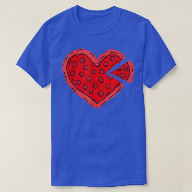 Pizza Heart On Valentines Day 2022 Funny Gift Love T-Shirt (Design Front)