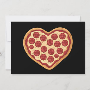 Pizza Heart Shaped Cute Valentine's Day Invitation