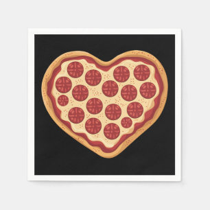 Pizza Heart Shaped Cute Valentine's Day Napkin