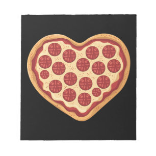 Pizza Heart Shaped Cute Valentine's Day Notepad