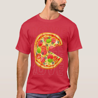 Pizza Heart Valentines Couples Matching Pyjamas Fo T-Shirt