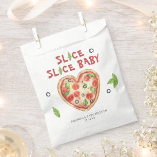 pizza heart watercolor baby shower favour bags