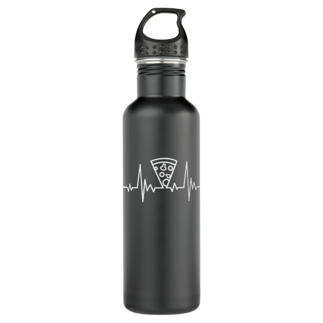PIZZA HEARTBEAT Pizza Lover Pizzaholic Italian 710 Ml Water Bottle (Front)