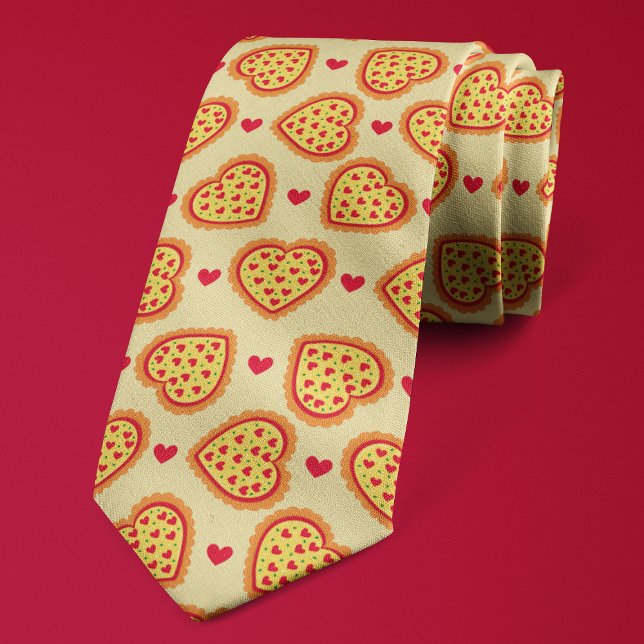 Pizza Hearts Cute Fun Pizza Lover Tie (Creator Uploaded)