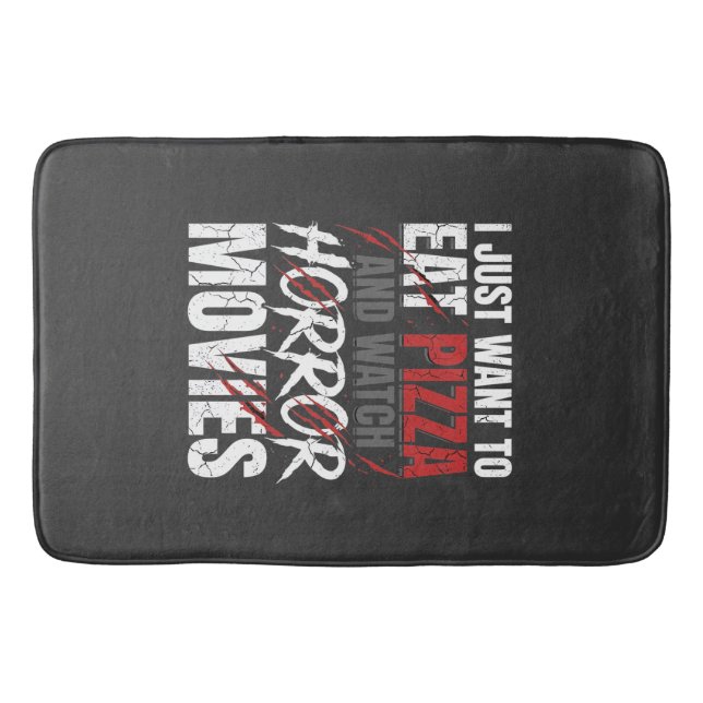 Pizza Horror Movies Halloween Design_1 Bath Mat (Front)