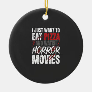 Pizza Horror Movies Halloween Design_1 Ceramic Tree Decoration