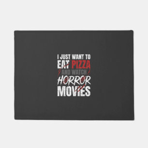 Pizza Horror Movies Halloween Design_1 Doormat