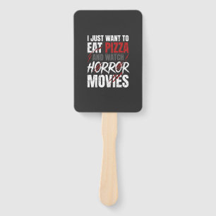 Pizza Horror Movies Halloween Design_1 Hand Fan