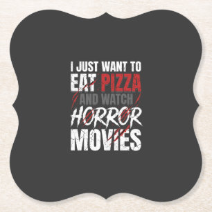 Pizza Horror Movies Halloween Design_1 Paper Coaster