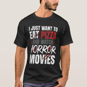 Pizza Horror Movies Halloween Design_1 T-Shirt