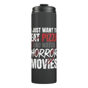 Pizza Horror Movies Halloween Design_1 Thermal Tumbler