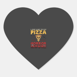 Pizza Horror Movies Halloween Skull Bats Spiderweb Heart Sticker