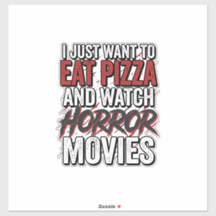 Pizza Horror Movies Vintage Halloween Typography S
