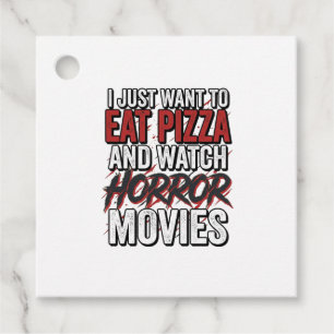 Pizza Horror Movies Vintage Halloween Typography S Favour Tags