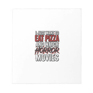 Pizza Horror Movies Vintage Halloween Typography S Notepad
