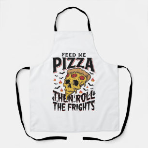 Pizza Horror Shirt Vintage Engraving Movie Night D Apron