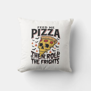 Pizza Horror Shirt Vintage Engraving Movie Night D Cushion