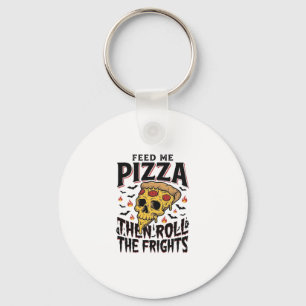 Pizza Horror Shirt Vintage Engraving Movie Night D Key Ring