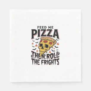 Pizza Horror Shirt Vintage Engraving Movie Night D Napkin