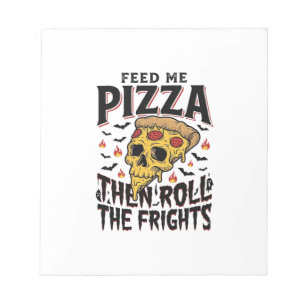 Pizza Horror Shirt Vintage Engraving Movie Night D Notepad