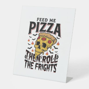 Pizza Horror Shirt Vintage Engraving Movie Night D Pedestal Sign