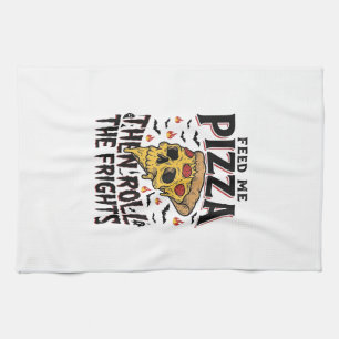 Pizza Horror Shirt Vintage Engraving Movie Night D Tea Towel