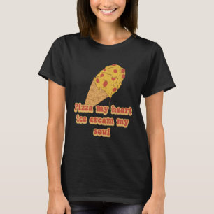 Pizza & Ice Cream  Foodie  Heart Soul Chef Retro T-Shirt