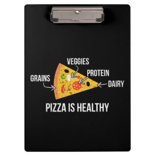 Pizza Is Healthy - Carbs - Funny Novelty Fitness Clipboard
