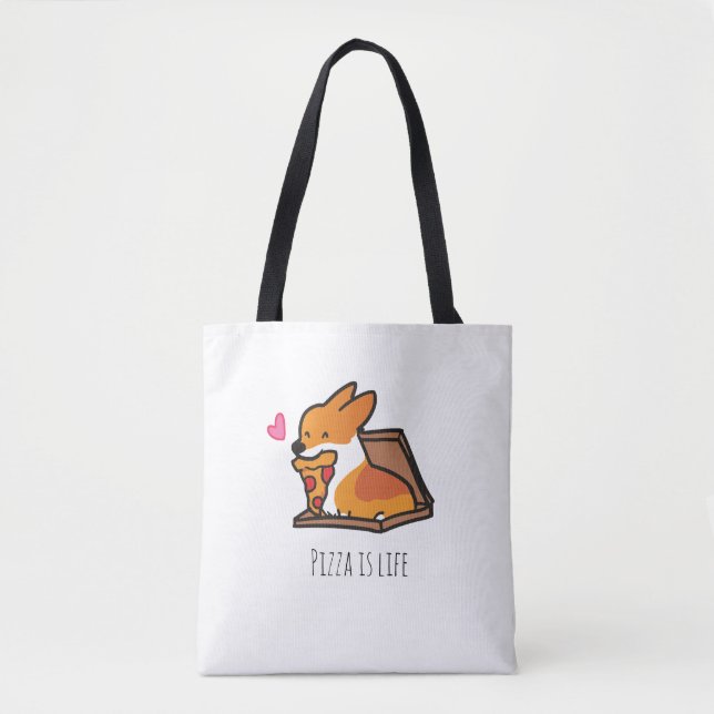 Pizza is Life Corgi Bag | CorgiThings (Front)