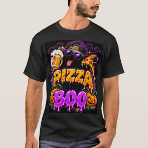 Pizza Is My Boo Ghost Funny Halloween T-Shirt