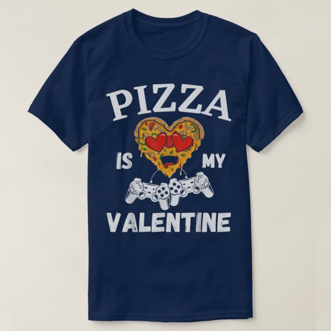 Pizza Is My Valentine Funny Valentines Day Boys Ki T-Shirt (Design Front)