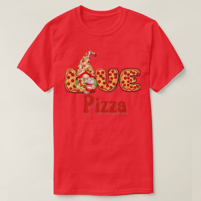 Pizza Is My Valentine Gnome Valentines Day  T-Shirt (Design Front)