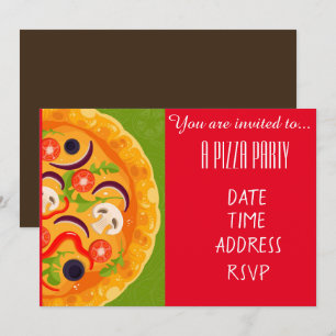Pizza Italian dinner party Invitation