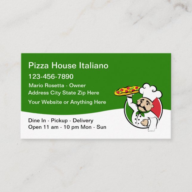 Pizza Italian Restaurant Business Cards New (Front)