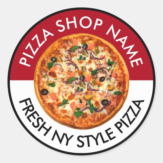 Pizza Italian Restaurant Theme Sticker Labels (Front)