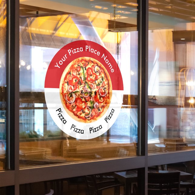 Pizza Italian Restaurant Theme Window Cling Decal (Creator Uploaded)