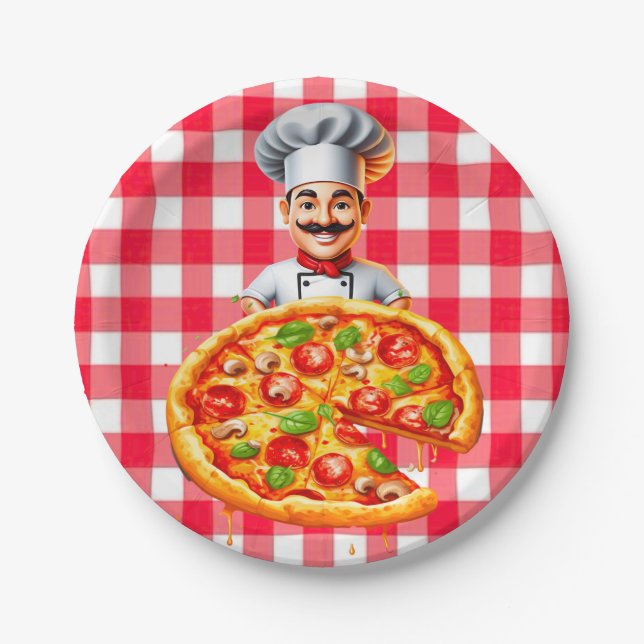 Pizza Kids’ Birthday Party Paper Plate (Front)