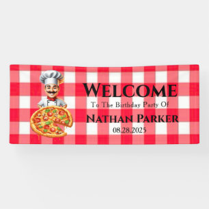 Pizza Kids’ Birthday Party Welcome Sign Banner
