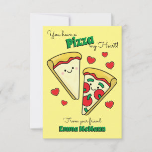 Pizza Kids Classroom Valentine Cards