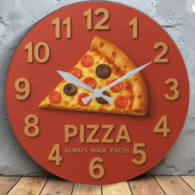 Pizza kitchen entryway pizza sign fun large clock (Creator Uploaded)