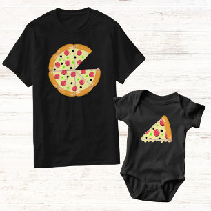 Pizza Less One Slice Father's Day Men's Black T-Shirt