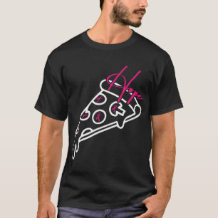 Pizza Line Art Breast Cancer Awareness Ribbon Hope T-Shirt