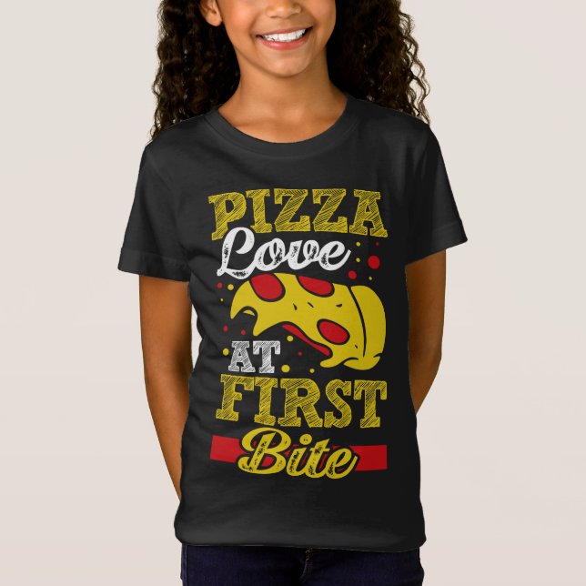 Pizza Love At First Bite T-Shirt (Front)