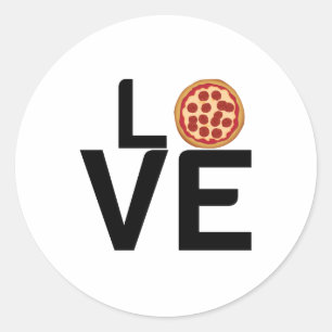 PIZZA LOVE CLASSIC ROUND STICKER