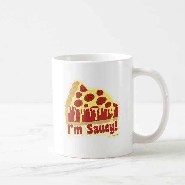 Pizza Love Deep Dish Funny Saucy Slogan Coffee Mug (Right)