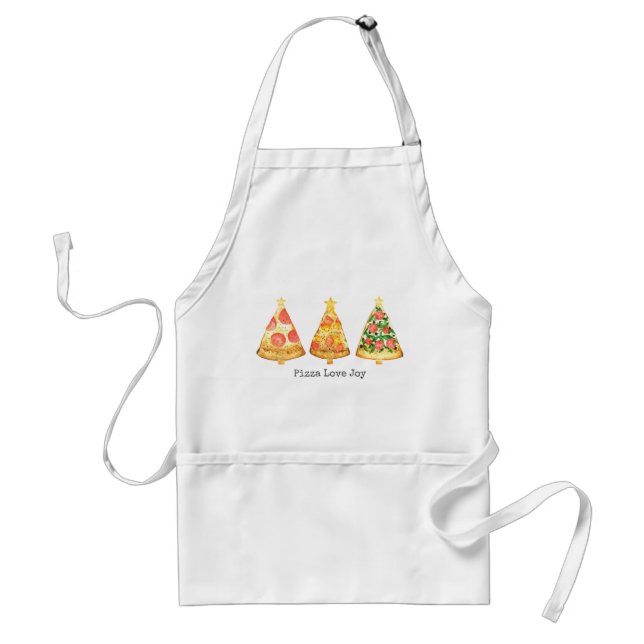 Pizza Love Joy Christmas Trees Standard Apron (Front)