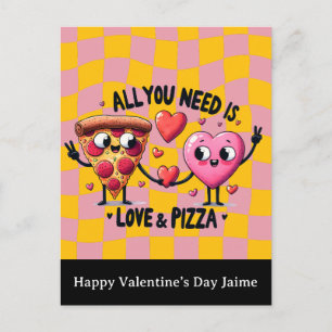 Pizza Love Valentines Day Postcard