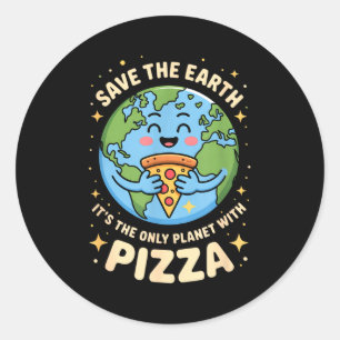 Pizza lover earth day save the planet classic round sticker